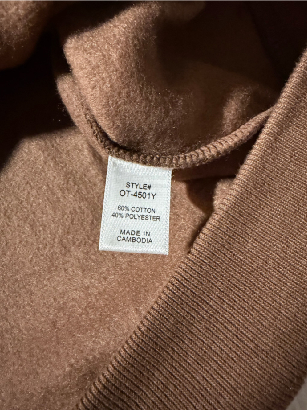 Zenana Brown Crewneck Sweatshirt Size L - Picture 5 of 6